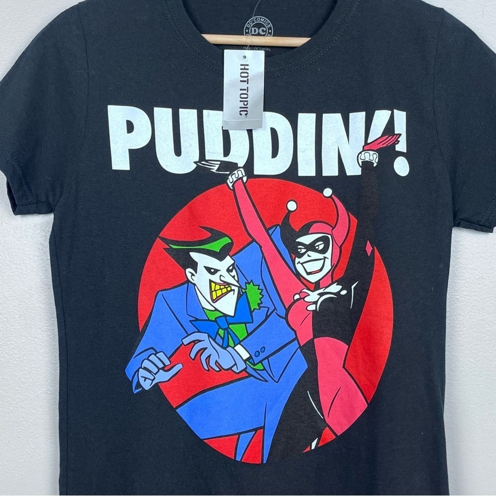 NWT DC Comics Joker & Harley Quinn Puddin Graphic Print Tee Size L; Batman
